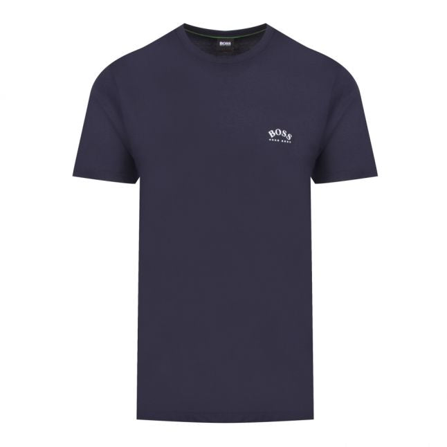 Athleisure Mens Navy/Silver Tee Curved Logo S/s T Shirt