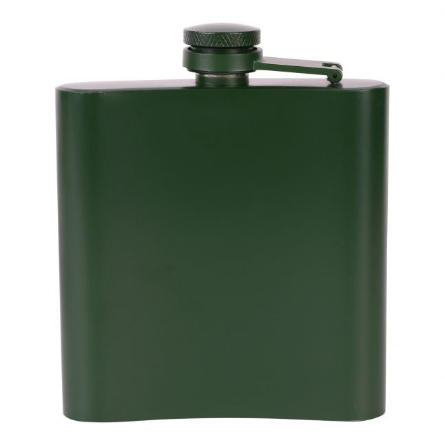 Mens Green/Grey Hip Flask + Socks Set