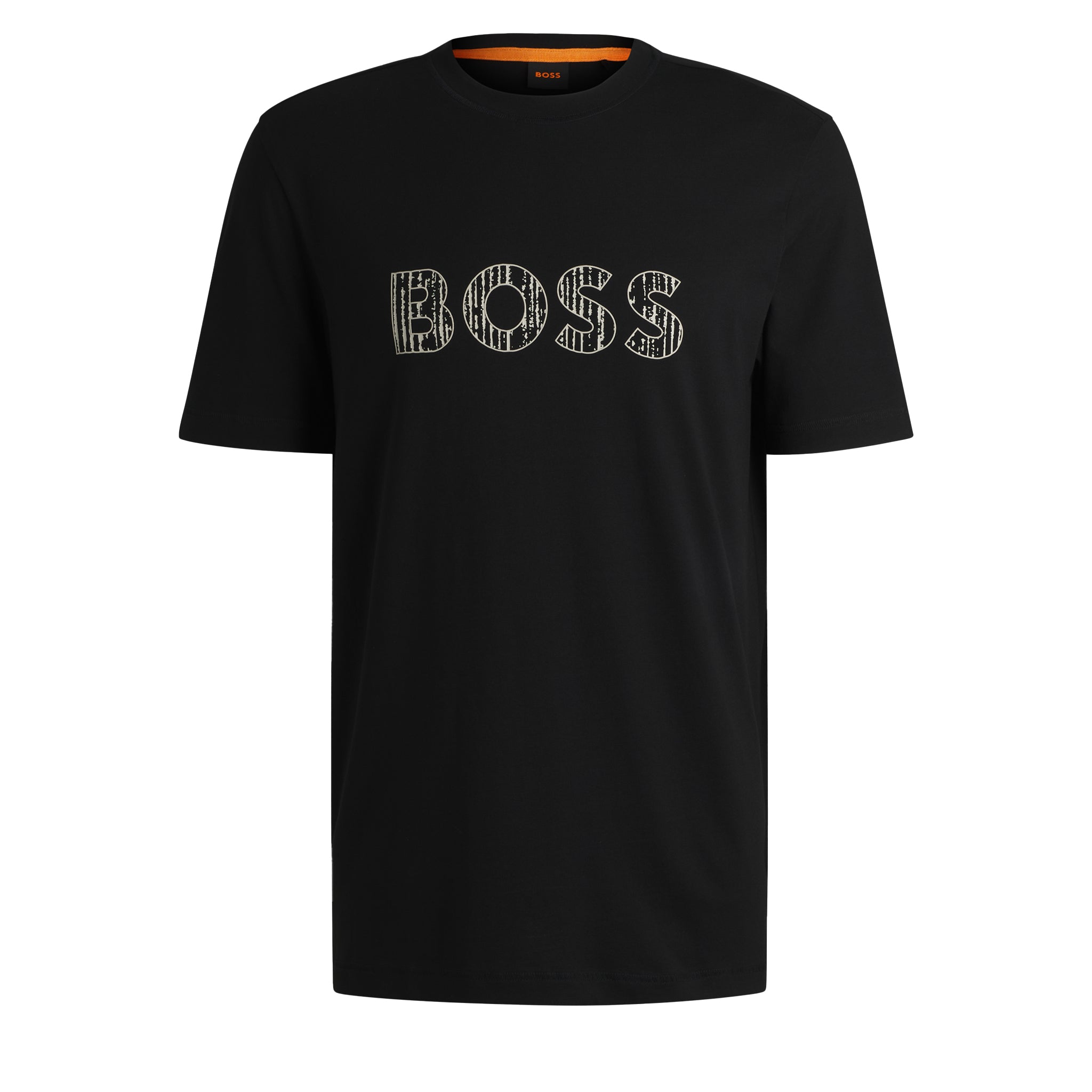 Mens BOSS Black Te_logotexture S/s T Shirt