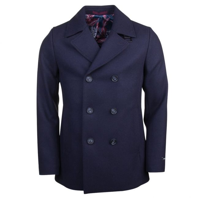 Mens Navy Zachary Wool Peacoat