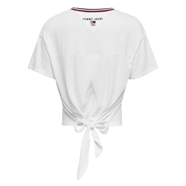 Womens Classic White Back Knot Detail S/s T Shirt