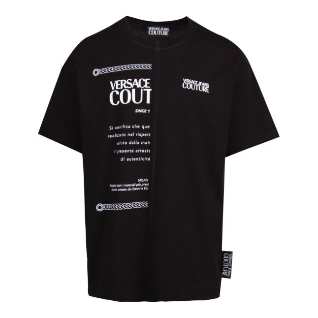 Mens Black Mix Logo Oversized Fit S/ T Shirt