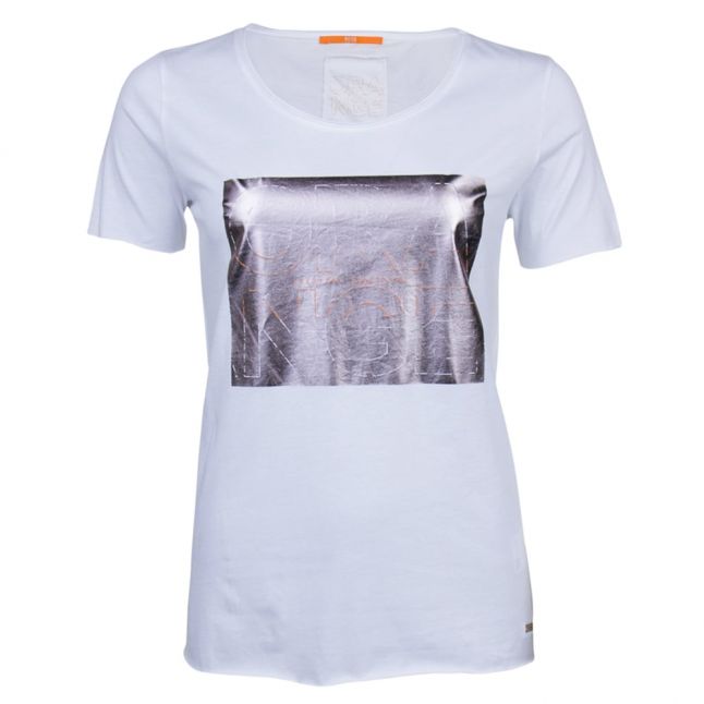 Womens White Tashirt Logo S/s Tee Shirt