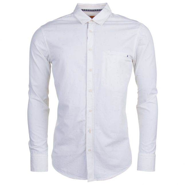 Mens White Elvedge L/s Shirt