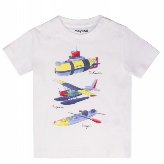 Infant White Sporty S/s T Shirt