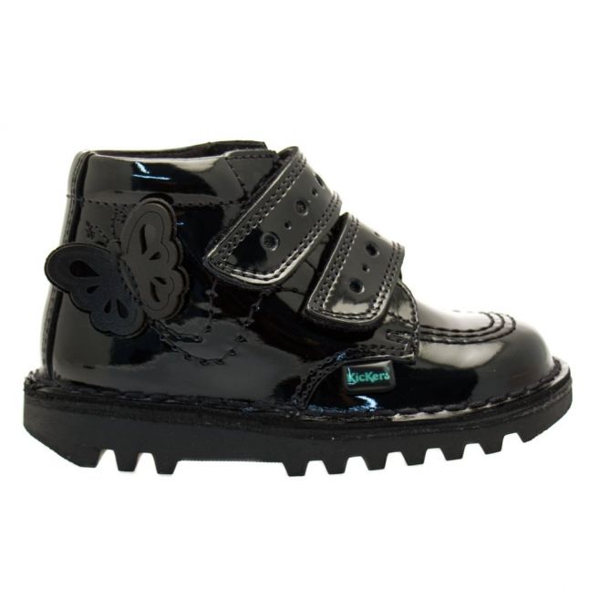 Infant Black Patent Leather Kick Flutter (5-12)