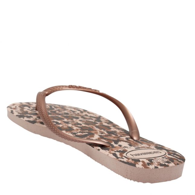 Womens Ballet Rose Slim Animal Flip Flops