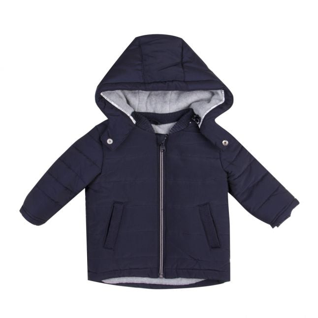 Toddler Navy Padded Hooded Coat