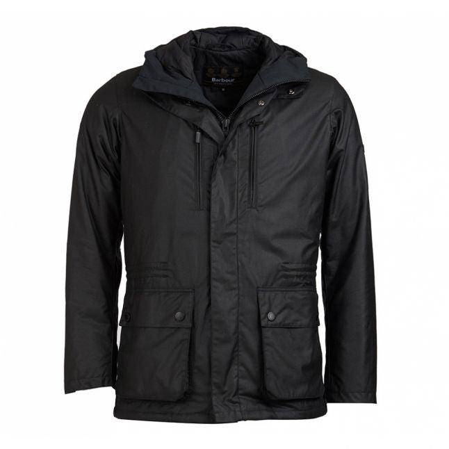 Mens Black Tour Waxed Coat