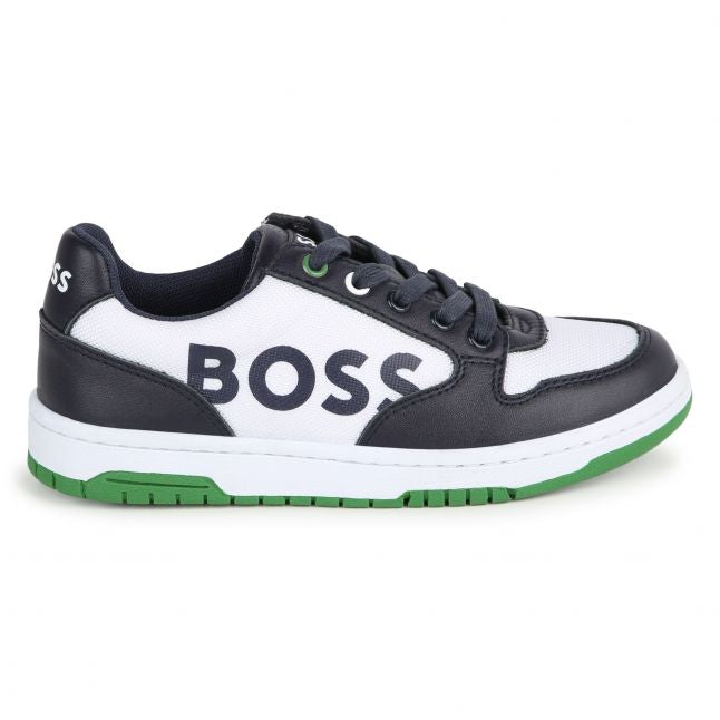 Boys Navy/White Branded Low Trainers