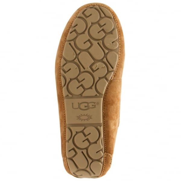 Womens Chestnut Dakota Pom Pom Slippers