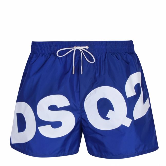 Mens Blue/White Large Logo Swim Shorts