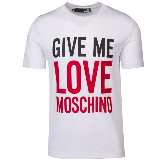 Mens Optical White Give Me Love Slim Fit S/s T Shirt