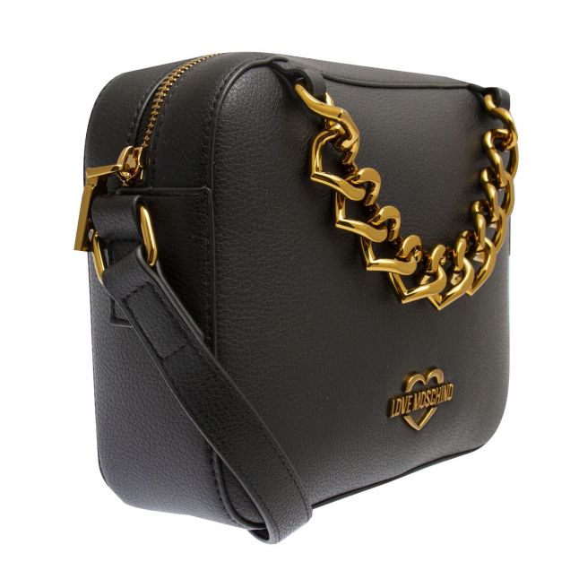 Womens Black Heart Chain Camera Bag