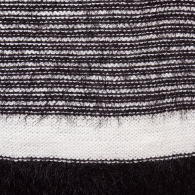 Womens Black & White Striped Detail Jumper