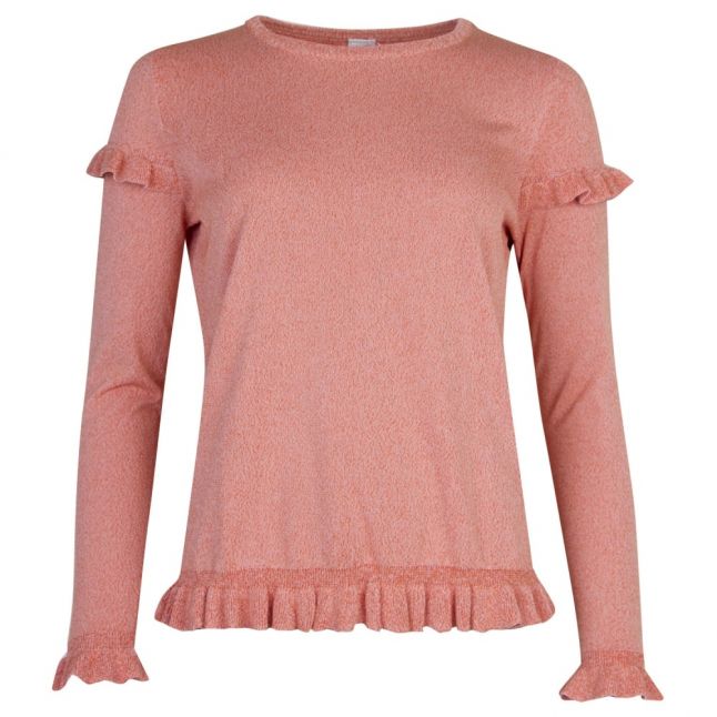 Casual Womens Medium Orange Waromy Frill Knitted Top