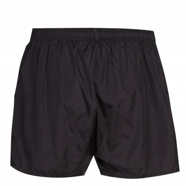 Mens Black/White Big Logo Boxer Swim Shorts