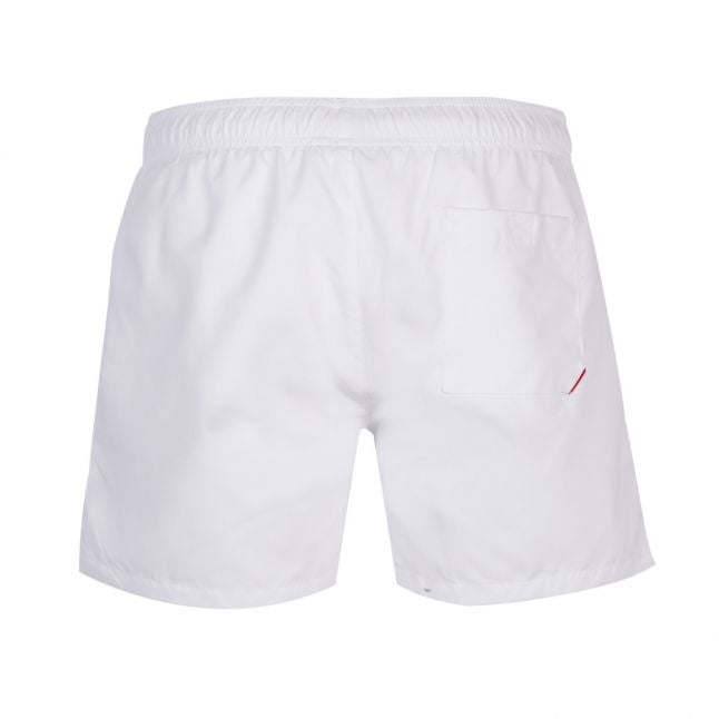 Mens White Saba Branded Swim Shorts