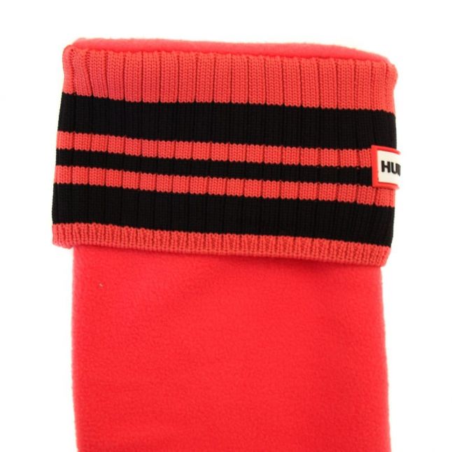 Womens Bright Watermelon Tall Sport Ribbed Cuff Wellington Socks