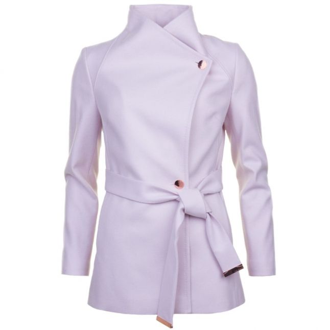 Womens Nude Pink Elethea Short Wrap Collar Coat