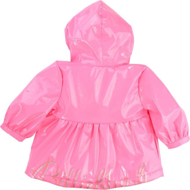 Girls Fuchsia Baby Branded Raincoat