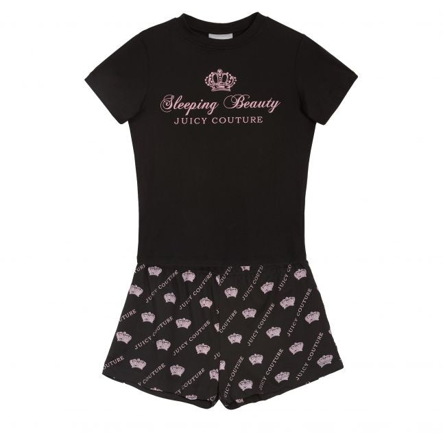 Womens Black/Pink Binky + Buzz Shorts PJ Set