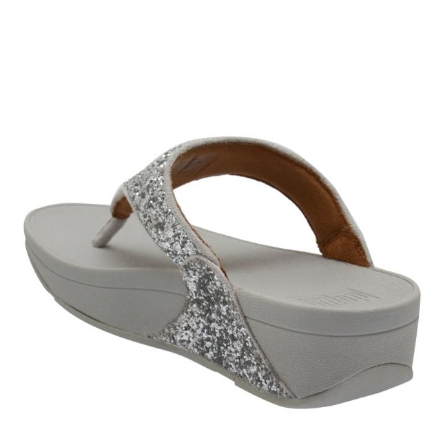 Womens Silver Lulu Glitter Toe Post Sandals