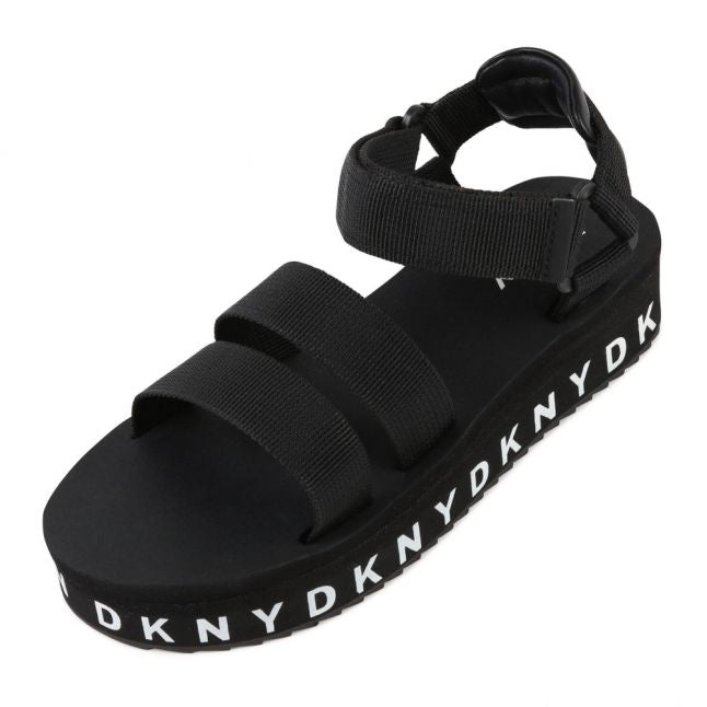 Girls Black Branded Flatform Sandals (30-37)