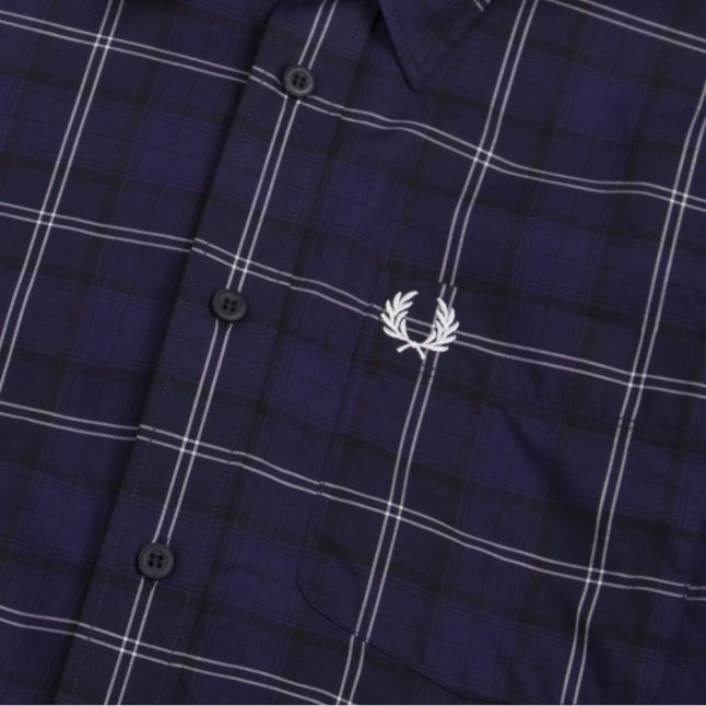 Mens Medieval Blue Tartan Check L/s Shirt