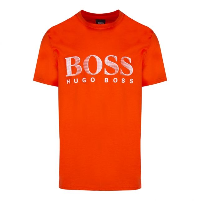 Mens Orange Big Logo Beach Regular Fit S/s T Shirt