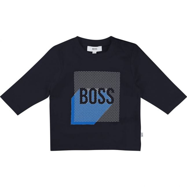 Baby Navy Chest Logo L/s T Shirt