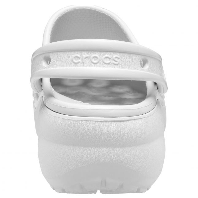 Womens White Classic Platform Clog