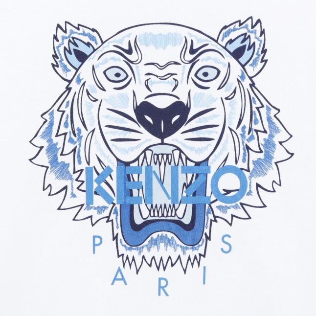 Boys White/Blue Tiger S/s T Shirt