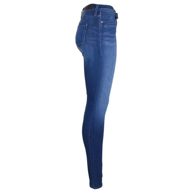 Womens Blue Wash Super High Rise Touch Skinny Fit Jeans