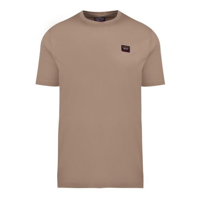 Mens Beige Small Logo Custom Fit S/s T Shirt