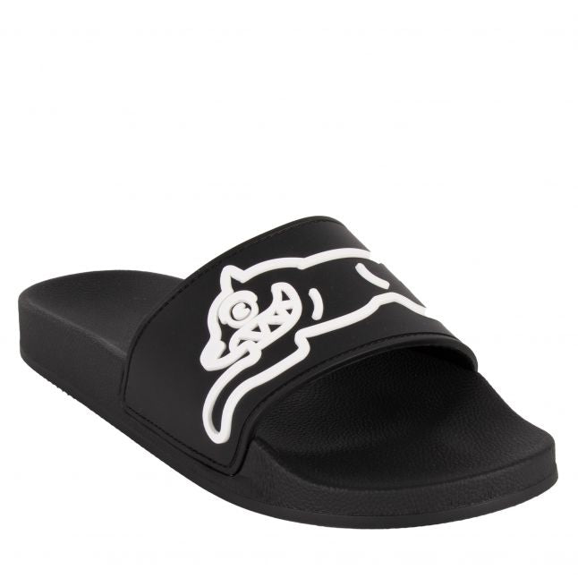 Mens Black Running Dog Slides