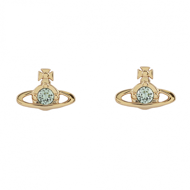 Womens Gold/Chrysolite Nano Solitaire Earrings