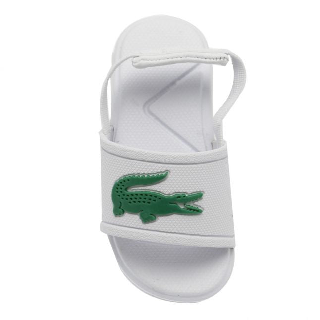 Infant White/Green L.30 Croc Slides