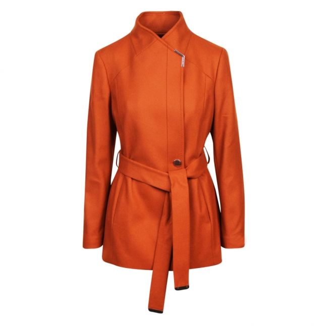 Womens Cognac Drytaa Short Wool Coat