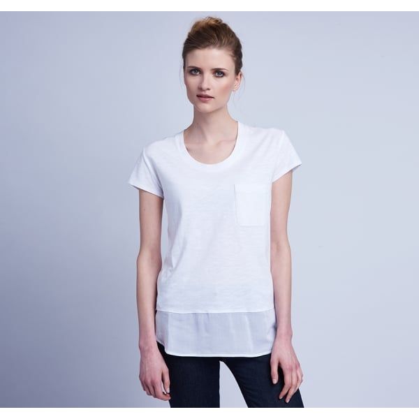 Womens White Tain S/s Tee Shirt