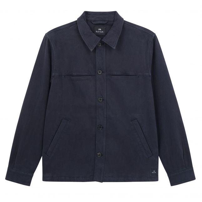 Mens Dark Navy Button Overshirt