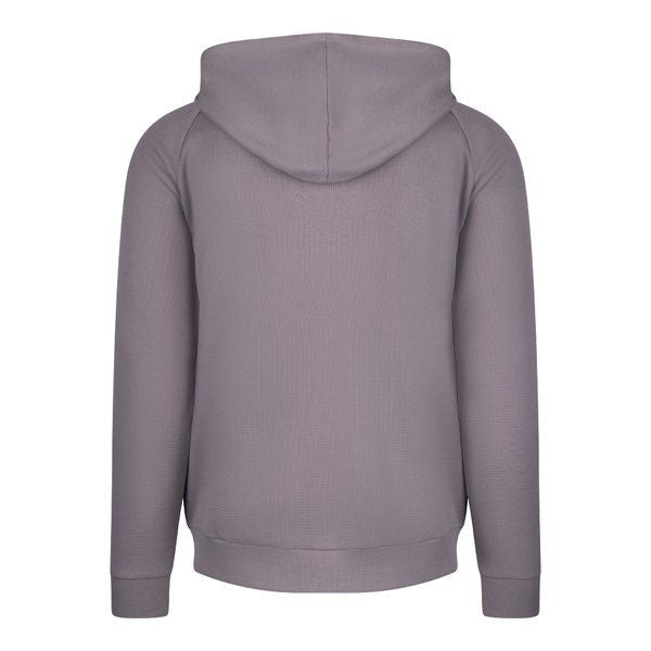 Mens Medium Grey Texture Hooded Zip Sweat