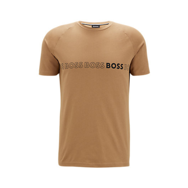 Mens Medium Beige Logo Slim Fit UV S/s T Shirt