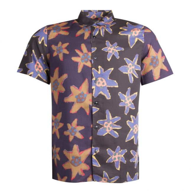 Paul Smith Mens Black Hand Drawn Floral Casual S/s Shirt