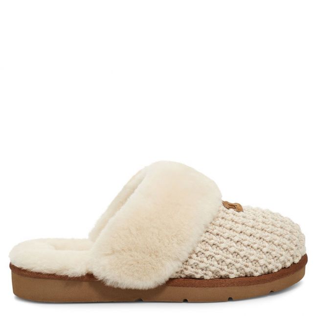 Womens Cream UGG Slippers Cozy Knit