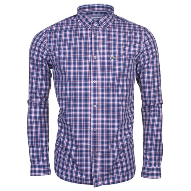 Mens Blue Check Regular L/s Shirt