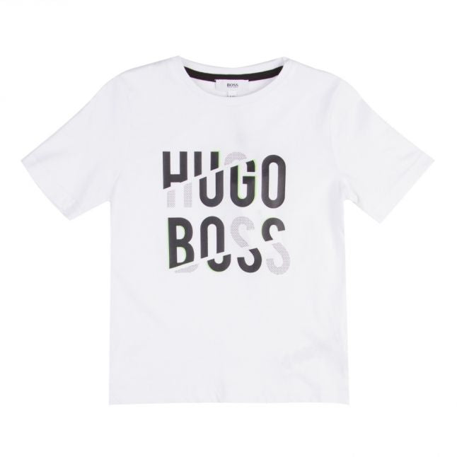 Boys White Graphic Logo S/s T Shirt