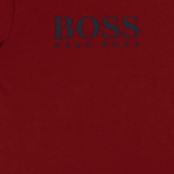 Boys Crimson Branded Logo S/s T Shirt