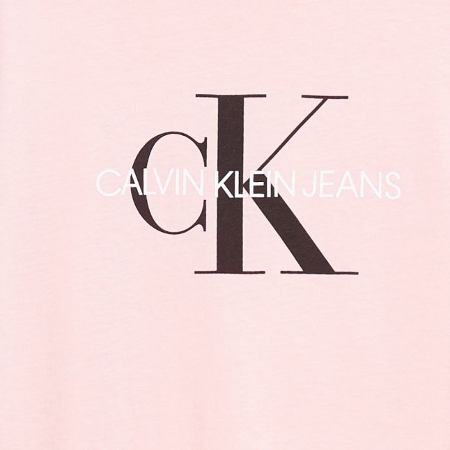 Girls Chalk Pink Monogram Logo S/s T Shirt