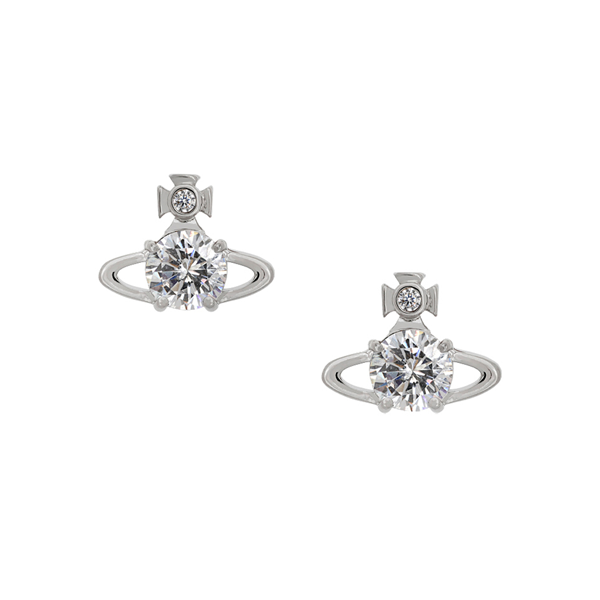 Womens Platinum/White Crystal Reina Earrings